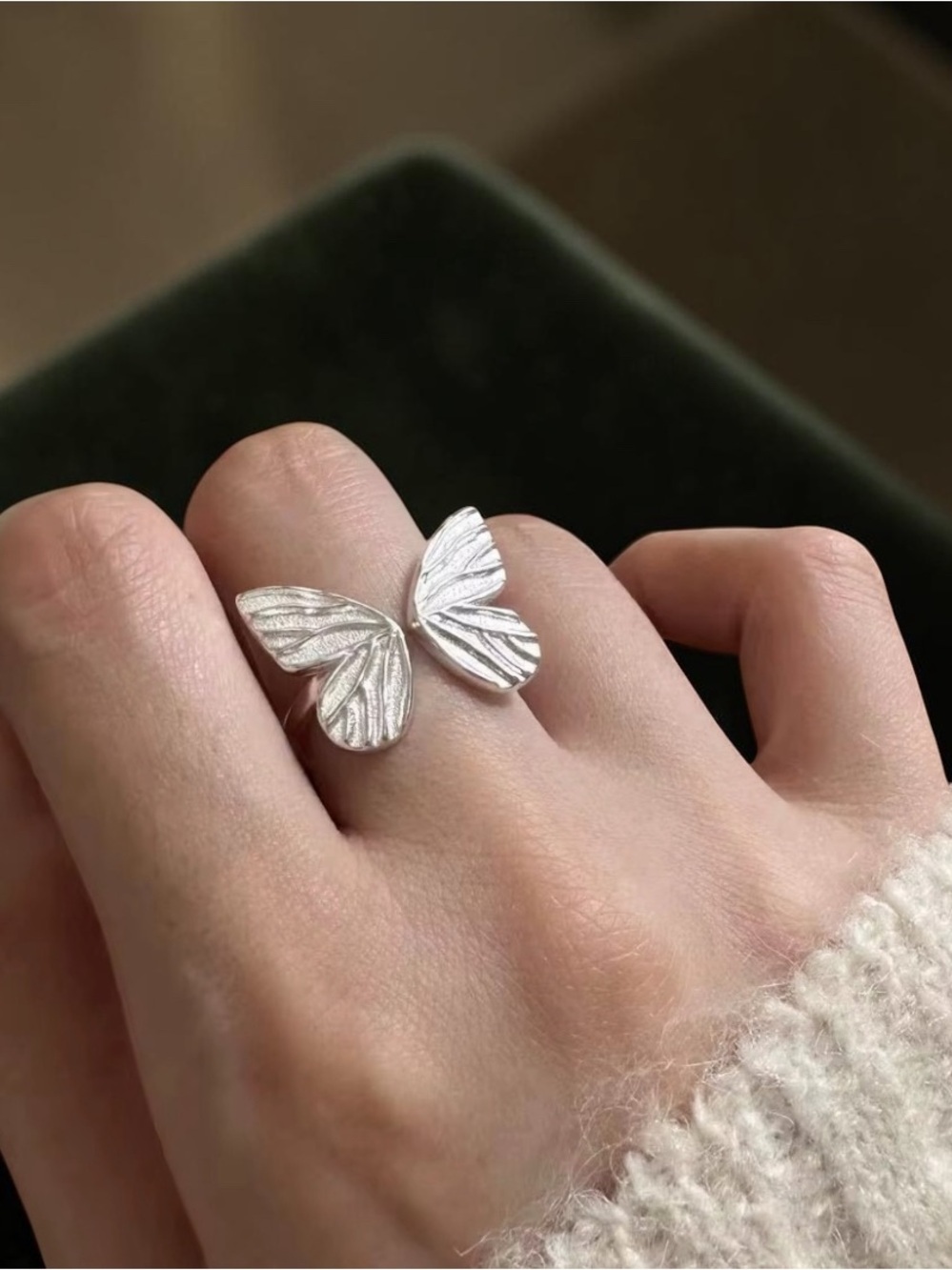925 Sterling Silver Butterfly Ring Adjustable